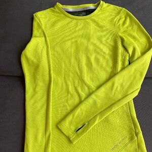 Under Armour Coldgear Women’s Neon Green Long Sleeve Fitted Shirt Size XS